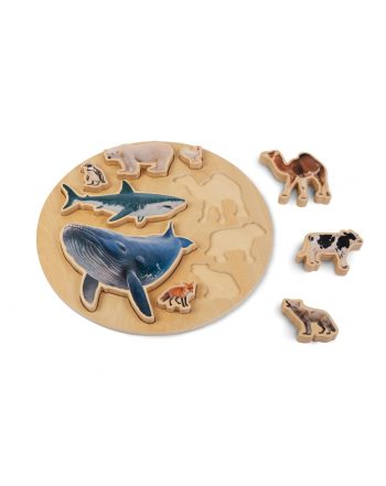 Encaje de madera animales