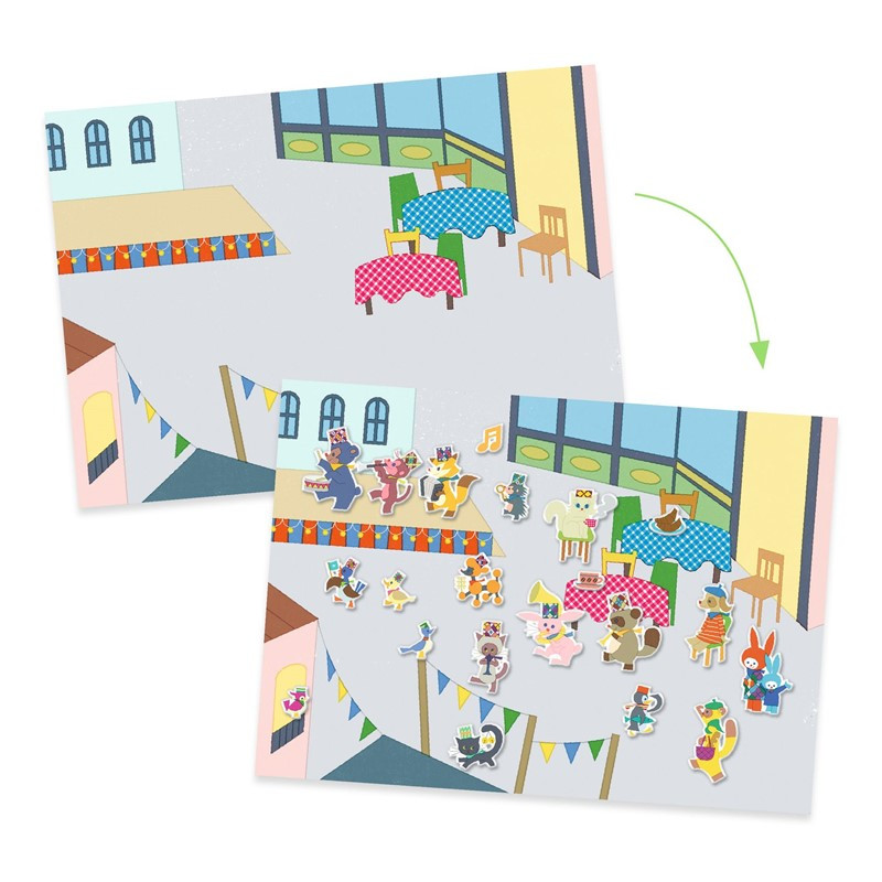 Escenario con pegatinas reposicionables Djeco