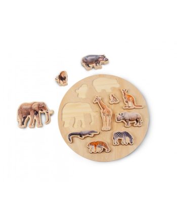 Encaje de madera animales salvajes